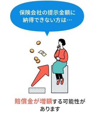 保険会社の提示金額に納得できない方は…　賠償金が増額する可能性があります